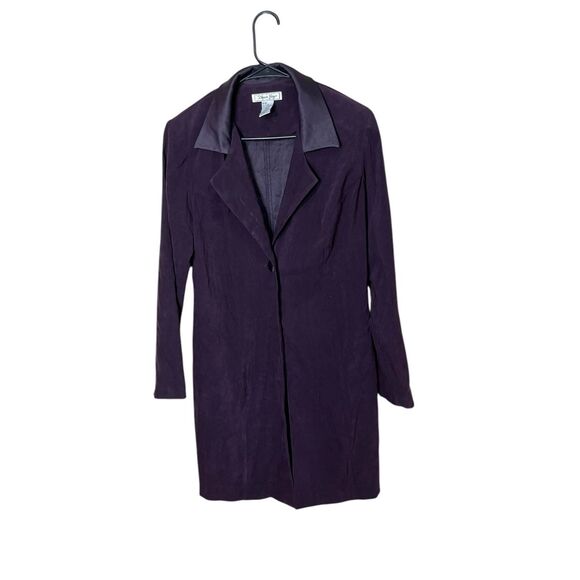 Vintage Dawn Joy 90s Purple Long Line Blazer Size 9/10 - Picture 1 of 9